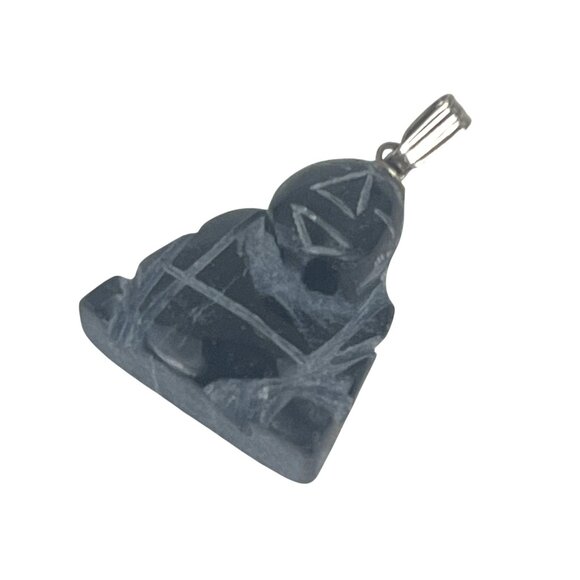 Buddha Pendant Black Stone Hand Carved Jewelry Charm Healing Spiritual Gift - Picture 6 of 6